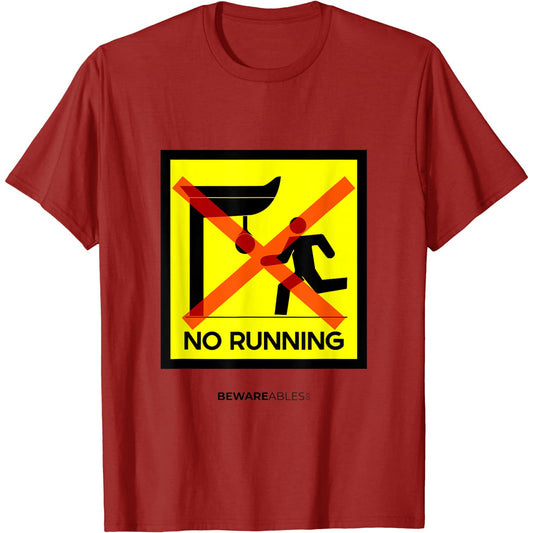 No Running Punches boxing speed bag, panneau drôle de salle T-Shirt
