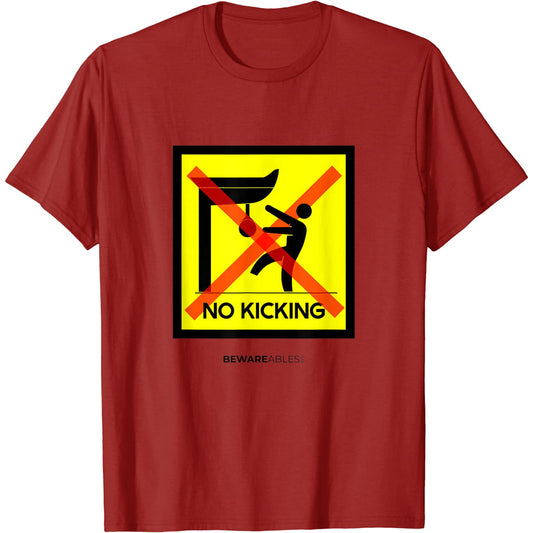 Pas de coup de pied dans le sac de boxe, panneau drôle de T-Shirt