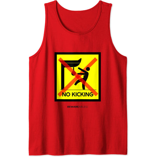 Pas de coup de pied dans le sac de boxe, panneau drôle de Tank Top T-Shirt