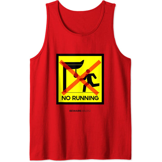 No Running Punches boxing speed bag, panneau drôle de salle Tank Top T-Shirt