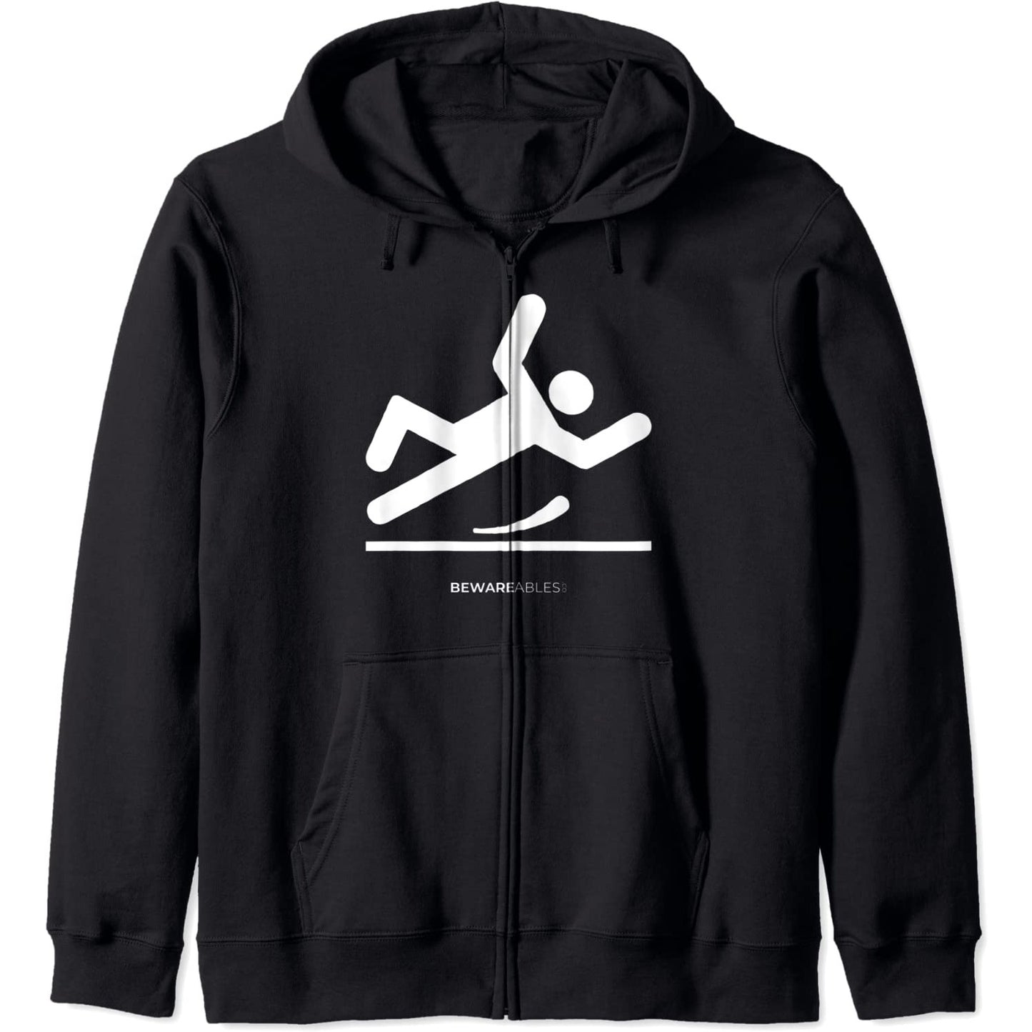 Rutschiger Boden, lustig fallen, ungeschickt Zip Hoodie