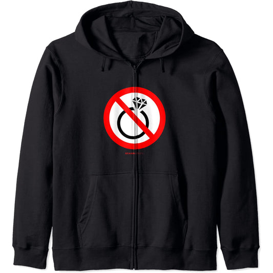 婚約なしダイヤモンドリング 面白いディボルスまたはシングルに Zip Hoodie