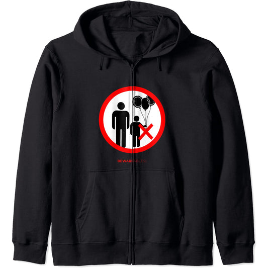 Funny amusement park sign, No balloons allowed for kids Zip Hoodie