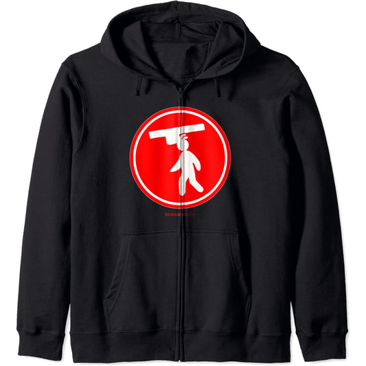 Watch your head tall people problems おもしろサイン Zip Hoodie