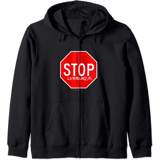 Stop Communism graffiti anti socialisme signe drôle Zip Hoodie