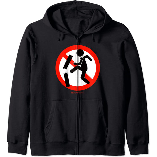 Lustiges Schild 'Forbidden Rage Management of Anger or Frustration' Zip Hoodie