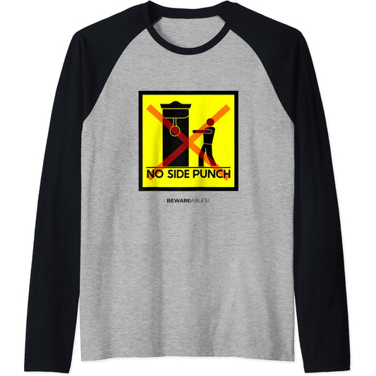 No side punch boxing speed bag, cartel divertido de gimnasio Raglan T-Shirt