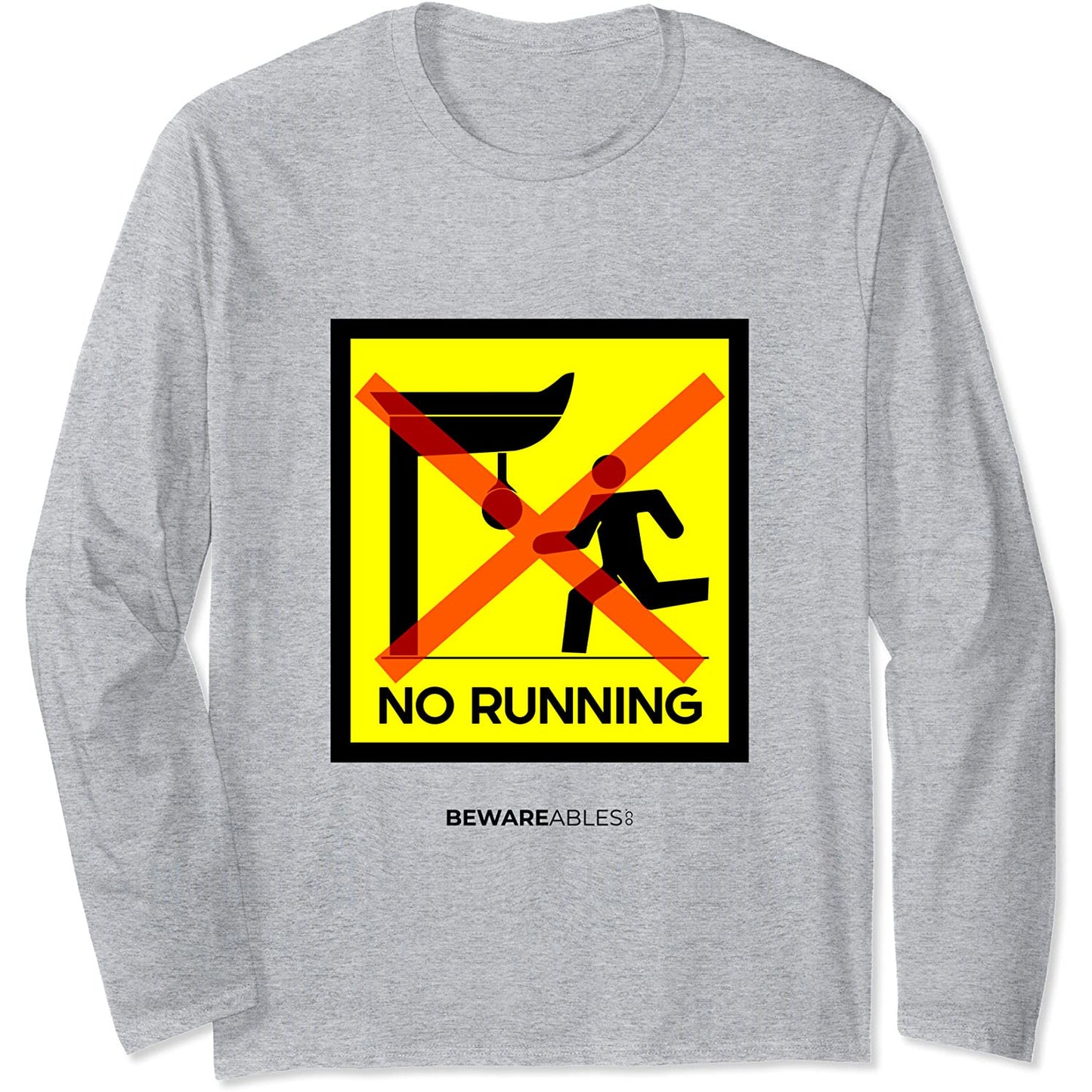 No Running Punchesボクシングスピードバッグ、ボクシングジム面白いサイン Long Sleeve T-Shirt