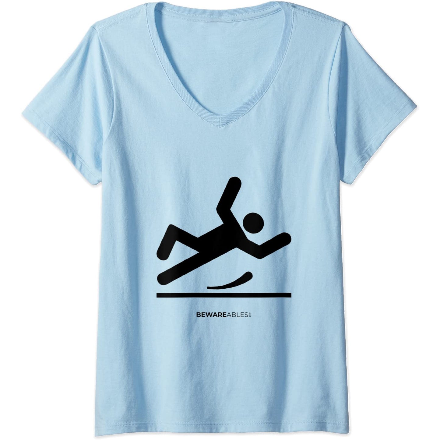 Suelo resbaladizo, caída graciosa, torpeza V-Neck T-Shirt