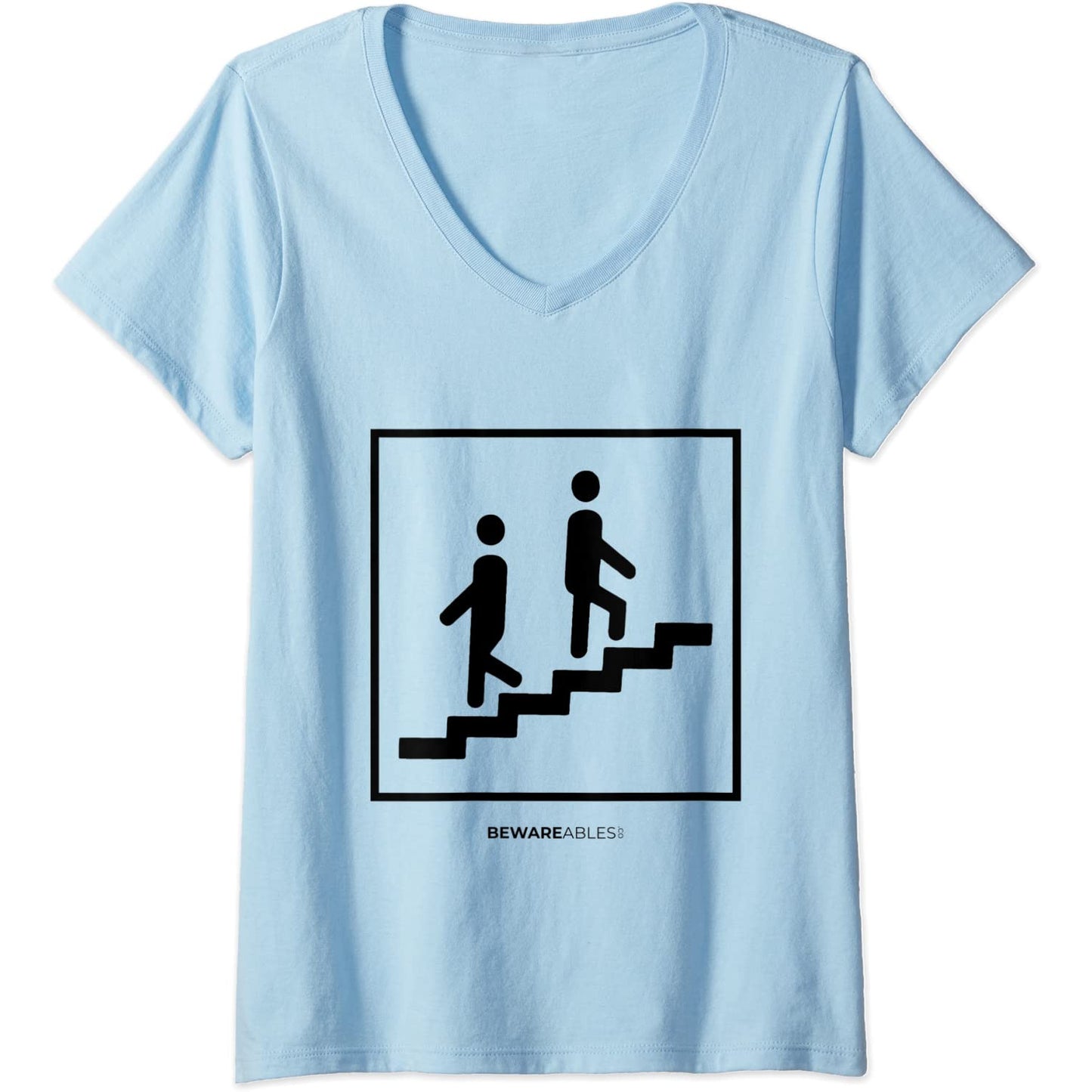 Escaleras interminables, alejándose aparte, signo real V-Neck T-Shirt