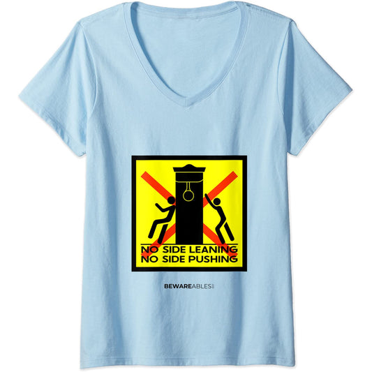No inclinarse o empujar el saco de velocidad de boxeo, signo V-Neck T-Shirt