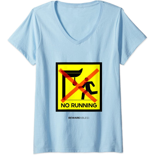 No Running Punches boxing speed bag, panneau drôle de salle V-Neck T-Shirt