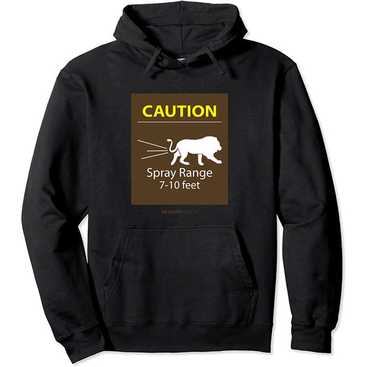 Attention, portée du jet 7-10ft, caca d'animal de zoo drôle Hoodie
