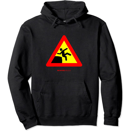 Attention, ne glisse pas du bord, panneau jaune amusant Hoodie