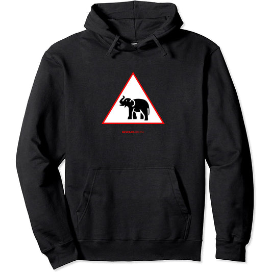 Éléphant qui traverse panneau routier drôle pachyderme Hoodie