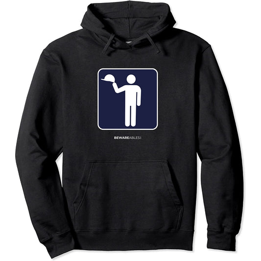 Hats off, hard hats not required, funny sign Hoodie