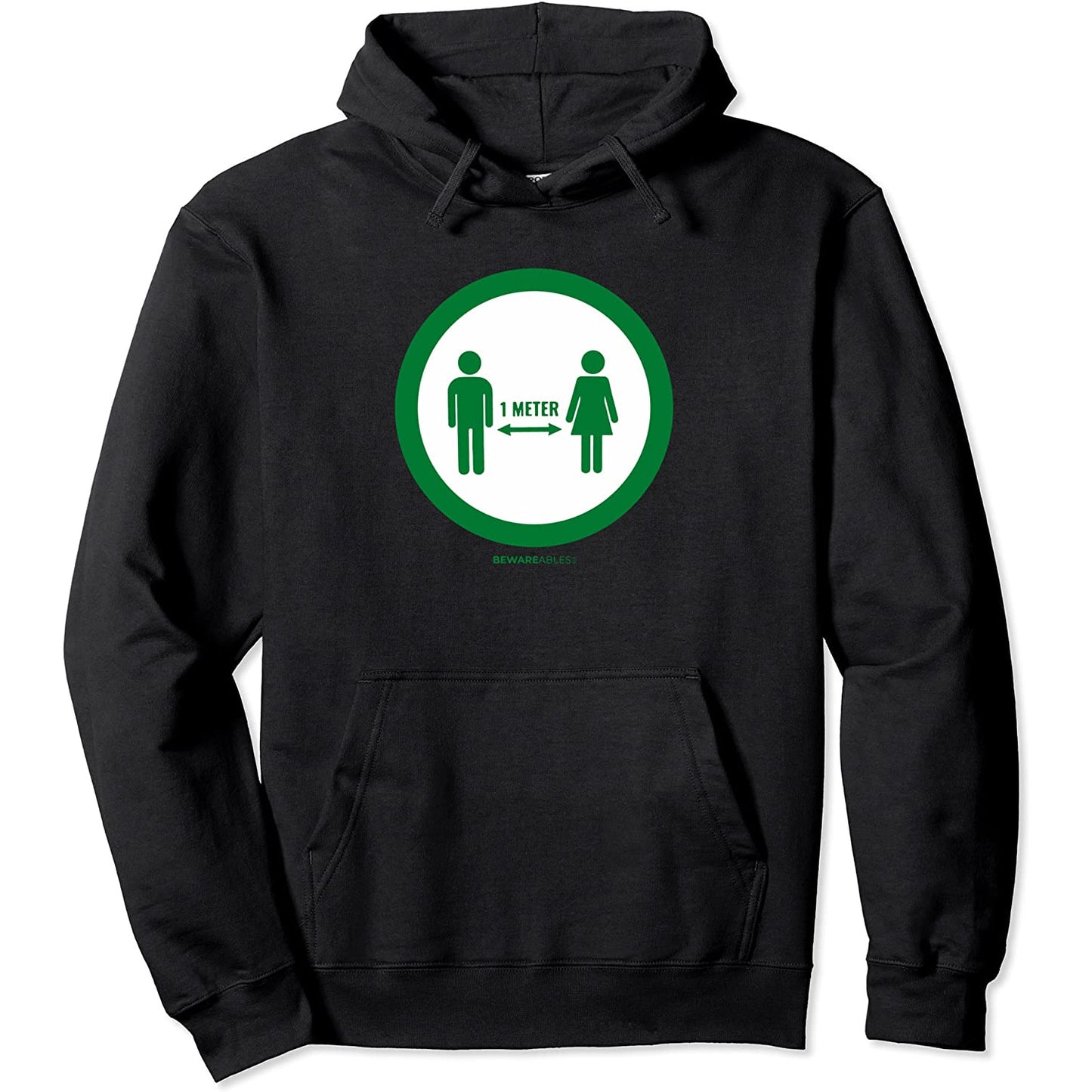 Semplice segno di distanza sociale divertente Pandemic Hoodie