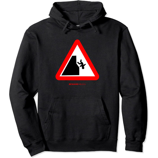 No te caigas del acantilado divertida señal de tráfico para Hoodie