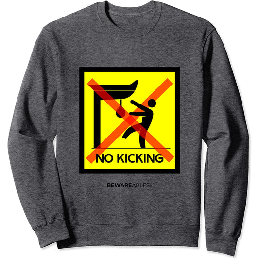 Pas de coup de pied dans le sac de boxe, panneau drôle de Sweatshirt