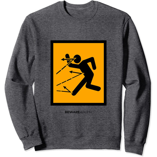 Vorsicht vor fliegenden Gegenständen, sie hüpfen, lustige Sweatshirt