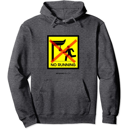 No Running Punches boxing speed bag, panneau drôle de salle Hoodie