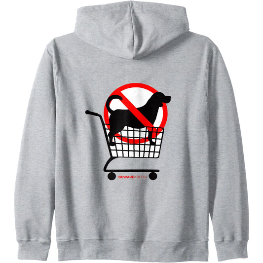 Pas de chiens dans le panier de courses amusant pour les amoureux des chiens Zip Hoodie