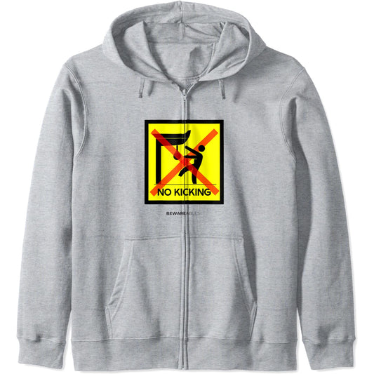 ボクシングのスピードバッグを蹴らない、ボクシングジム面白いサイン Zip Hoodie