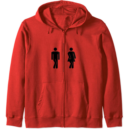 行きたい！面白いトイレの休憩所のWCサイン Zip Hoodie