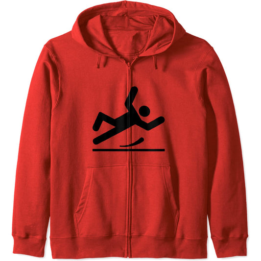 Sol glissant, chute amusante, maladresse Zip Hoodie