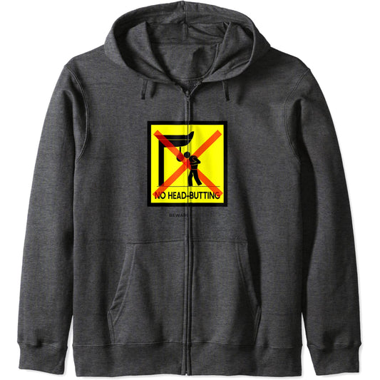 No Head Butting Boxing Speed Bag - Cartel divertido de boxeo Zip Hoodie