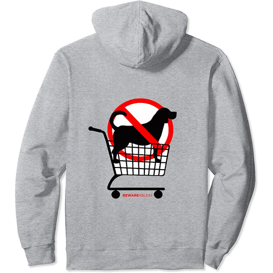 Pas de chiens dans le panier de courses amusant pour les amoureux des chiens Hoodie